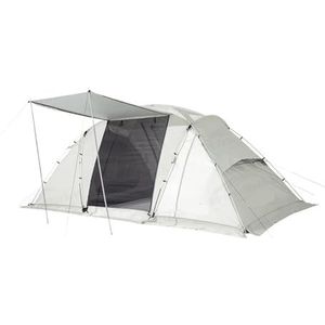 Kampeertent Draagbaar strand Campingtent met twee slaapkamers, één kamer, vier personen, reisuitrusting, wandelen in de natuur Kampeer tent (Color : Grey White)