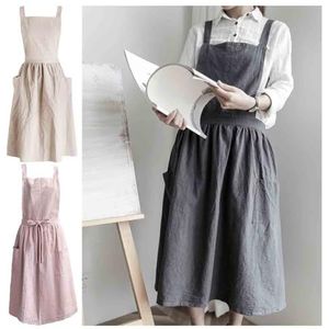 Katoenen Schort, Mouwloos, Vlekbestendig Schort Met 2 Zakken, Effen Kleur, Even Groot, For Gebruik In Barista's, Melkthee, Kappers, Bloemisten, Restaurants En Bars.(Grey)