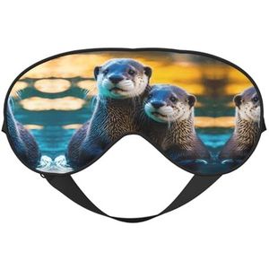Dier Leuke Bruin Otters Slaap Eye Mas Bijgewerkt Ontwerp Licht Blokkerende Night Eye Blinder Mannen Vrouwen Shift Werk Reizen
