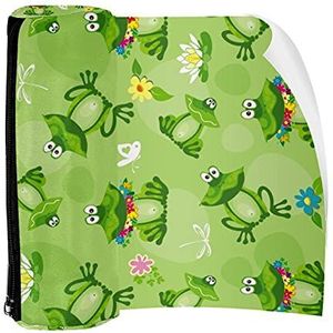 Potlood Case Pen Tas Houder met Rits Coin Organizer Tassen Make-up Cosmetische Pouch voor Vrouwen Tiener Meisjes Jongens Kinderen, Water Lelie Grappige Kikker