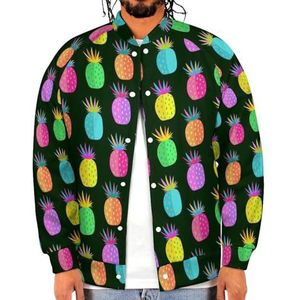 Crazy Ananas Patroon Grappige Mannen Baseball Jacket Gedrukt Jas Zachte Sweatshirt Voor Lente Herfst