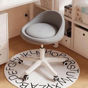 Kleine kaptafelkruk, krukken op wieltjes, ergonomische draaibare zitting, verstelbare hoogte,360° draaibaar, for de make-upkamer, for de slaapkamer en de woonkamer(Gray)