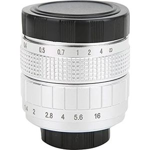 50Mm F1.4 C Mount Lens 50Mm F1.4 C Mount Lens Metaal + Optisch Glas 50Mm F1.4 C Mount Lens Gebruikt Met Adapter Ring Voor Canon Mirrorless Camera (Zilver)