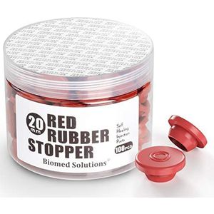 Biomed - Butyl Cap - 100 Stuks - Rood - Hoogwaardig Butylrubber