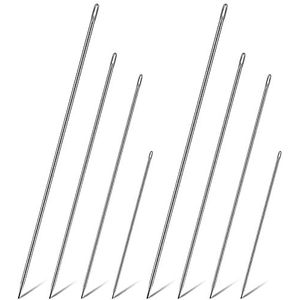8 stuks Naainaalden Set 4 Maten Naalden Grote Oognaalden Naainaalden met Puntige Naalden Set Lange Rechte Handnaalden voor Hand Naaien Ambachten