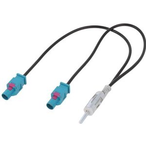 Antenne-adapter voor AM/FM/DAB autoradio ISO - DIN-stekker van 2 Fakra Z naar DIN mannelijk/vrouwelijk universeel