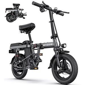 ENGWE T14 Elektrische Fiets Vouwfiets E-Bike | 14 inch Stadsfiets met Led-Display | 48 V 10 Ah 48V 10Ah Verwijderbare Batterij | Bereik tot 50 km | 25 km/u | Schokdemper | Tieners Volwassenen