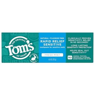 Tom's of Maine - Natuurlijke Tandpasta Snelle Relief Gevoelige Fluoride-Vrije Verse Munt - 4 oz.