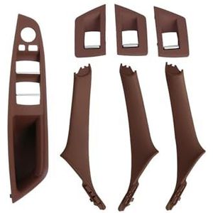 Auto interieurdeurgrepen 7-delige Deurgreepgreep Voor BMW 5-serie F10 F18 523 525 528 LHD RHD 7 Kleuren Beige Zwart Koolstofvezel Auto interieur(LHD Red)