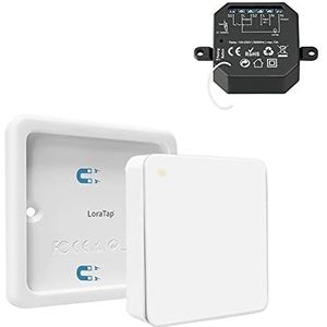 LoraTap draadloos schakelaarset ontvanger met wandschakelaar incl. magnetische wandhouder 230V (1-kanaal)