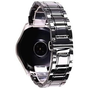 20 mm 22 mm stalen keramische band geschikt for Samsung Galaxy Watch4 5 40 mm 45 44 mm Pro geschikt for Amazfit Gts horlogeband polsband geschikt for Huawei riem armband(Color:Black and black,Size:20m