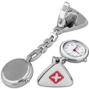 Tyatocepy Clip Verpleegkundige Arts Hanger Pocket Quartz Horloge Driehoek Verpleegster Tafel, Zilver