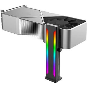 GPU-ondersteuningsbeugel, Verstelbare GPU-houder, Grafische Kaart GPU-beugel Ondersteuning Videokaart-doorzakhouderbeugel met 5V 3-pins ARGB LED, GPU-ondersteuning (BLACK)