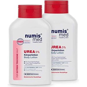 numis med Hydraterende lotion 5% ureum - Melk en lichaamslotions zeer droge en ruwe huid - veganistisch zonder siliconen, parabenen en minerale oliën - bodylotion (2 x 300 ml)
