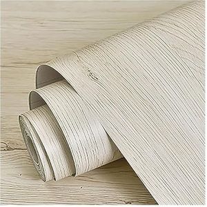 VDLLQYN, Verwijderbaar houten contactpapier, 196,85x23,62IN Peel and Stick Wallpaper zelfklevend behang ，Zelfklevend behang(Beige)