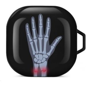 Fracture X Ray Concept Oordopjes Hoesje Compatibel met Samsung Hard Shell Beschermhoes Zwart-Stijl