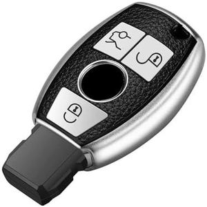 Sleutelbehuizing houder TPU Auto Afstandsbediening Sleutel Case Cover Shell Fob Voor A B C E R Klasse GLS GLA GLK GLC CLS CLA AMG W204 W205 W212 W463 W176 Sleutelbehuizing(Silver)