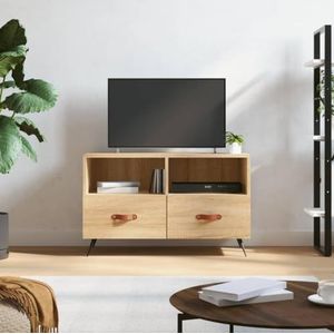 AUUIJKJF Entertainmentcentra en tv-standaards TV-meubel Sonoma Eiken 80x36x50 cm Engineered Houten Meubels