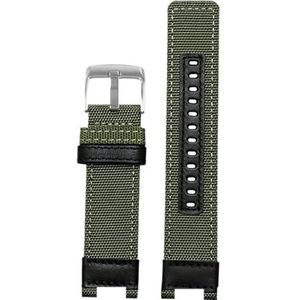 Geschikt for Casio G-SHOCK horlogeband GST-B100 S130 W300G 400g W330 W120 W410 Canvas horlogeband Nylon Armband (Color : Army Green Silver, Size : 0mm)