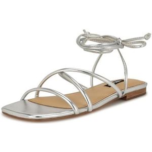 Nine West Mikila platte sandaal voor dames, Zilver 040, 38 EU