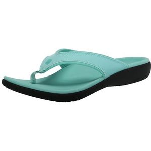 Spenco Yumi Brite Flipflop voor dames, Turquoise Excursie effen Getaway Solids, 39 EU Breed