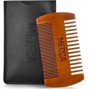 MEDca - Dual Action Pocket Beard Comb - Houten Baardkam - 2 Stuks - Beukenhout