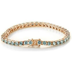 Diamanten armband, Moissanite Tennis Armband voor Vrouwen D Kleur VVS1 Helderheid Blauwe Diamant S925 Sterling Zilver, 6.5 ”(Yellow,5mm)