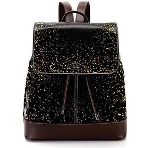Gepersonaliseerde casual dagrugzak tas voor tiener gouden sterren glanzende achtergrond schooltassen boekentassen, Meerkleurig, 27x12.3x32cm, Rugzak Rugzakken