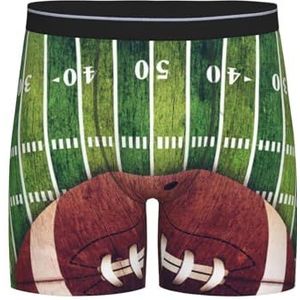 GRatka Boxer slips, heren onderbroek boxershorts, been boxer slips grappig nieuwigheid ondergoed, Amerikaans voetbalveld en bal, zoals afgebeeld, L
