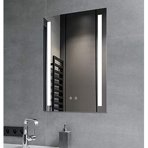 Sogoo SGspiegel badkamerspiegel met anti-condens-verwarming en zijdelingse ledverlichting, 70 x 50 cm, lichtkleur wit, energieklasse A+