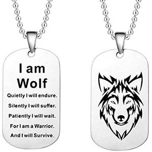 Mode Hanger Oorzaak Mannen Wolf Ketting Mode Met Een I Wolf Am Kettingen Hangers Hart Eerste Ketting, Eén maat, Roestvrij staal