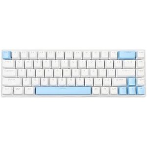 Gamingtoetsenbord USB-bekabelde Verbinding Computertoetsenbord Duidelijke Toetsaanslag Plug and Play 68 Toetsen RGB-achtergrondverlichting voor Kantoor (Wit Blauw)