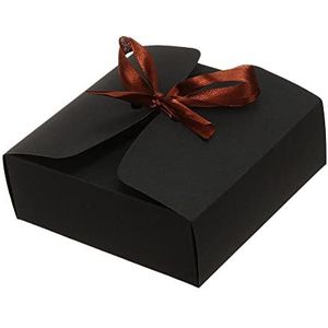 Feestbenodigdheden bruidstaart lint pakket doos geschenkdoos ambachtelijke doos (17,5 × 11,5 × 5 cm, zwart)