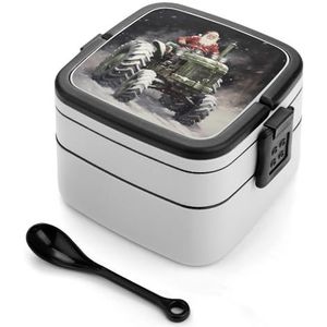 Santa Tractor Bento Box Adult lunchbox herbruikbare lunchcontainers met 2 compartimenten voor werk picknick