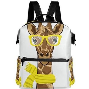 Giraffe Bril Sjaal Laptop Rugzak Schooltas Grote Mode Reizen Dagrugzak, Meerkleurig1, Eén maat, Dagrugzak