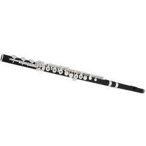 Fluitinstrument 17 gaten open B-staart C-toon verzilverd prachtig ebbenhouten lichaam