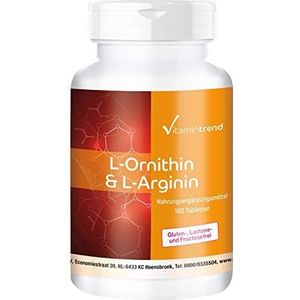 L-Ornithine & L-Arginine - 180 tabletten - veganistisch - hoge dosering | Vitamintrend®