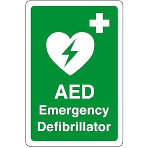 AED Emergency Defibrillator - AED-veiligheidsteken - Zelfklevende sticker met hoge kleefkracht (150mm x 100mm) Kijkafstand binnen 3m.