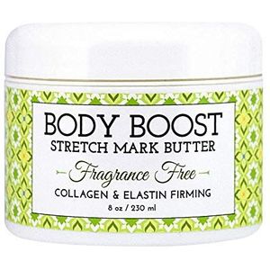 Body Boost Fragrance Free Stretch Mark Butter, 8 Oz, Pregnancy And Nursing Safe Skin Care