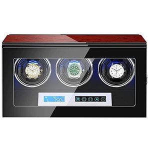 Automatische horlogeopwinderbox voor 2/3/4/6/9/12 horloges Horlogevitrine met LCD-aanraakscherm LED-verlichting Motoren Verstelbaar horlogekussen Geschikt voor dames- en herenhorloges, 2+0
