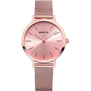 BERING Time | Slim Horloge voor dames 13434-366 | 34MM Case | Klassieke Collectie | RVS Band | Krasbestendig Saffierkristal | Minimalistisch - Ontworpen in Denemarken