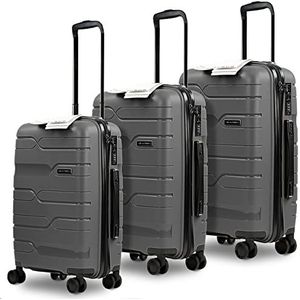 Reisbagage Set Abantera | Set 3 koffers [ Grote reiskoffer - Medium reiskoffer - Cabinekoffer ] - Lichtgewicht koffers met telescoopgreep, TSA-slot en 4 rubberen wielen