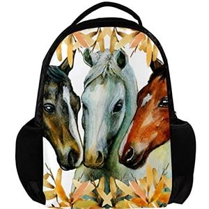 Gepersonaliseerde Rugzak voor vrouwen en man Fall Horse Herfst School reizen werk Rugzak, Meerkleurig, 27.5x13x40cm, Rugzak Rugzakken