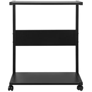 MUL-BOUTIQUE Rollende bureautafel, mobiele tafel, licht computerbureau met stalen frame en panelen met hoge dichtheid, uitgerust met 4 afneembare wielen (zwart, 49 x 26,5 x 57,5 cm)