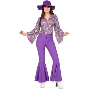 Wilbers & Wilbers Jaren '70 hippie flower power kostuum blouse 1970 Woodstock dames carnaval 46