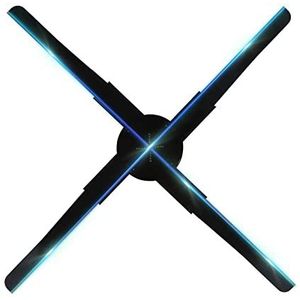3D Hologram Fan, Hologram Fan Projector, 3D LED-lichtkralen Blote oog holografische ventilator roterende lamp for hemellicht, winkels, bars, reclameborden voor Winkel/Bar/Kerstmis/Halloween