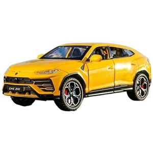 Voor Lamborghini Legering Model Auto SUV Voertuig Diecast Speelgoed Metaal Collectie Simulatie Geluid En Licht Cadeau 1:24(Yellow)