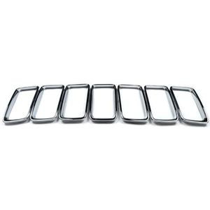 Voorbumper Grille Voor Jeep Voor Grand Voor Cherokee 2014 2015 2016 Front Grille Trim Ring Inzetstuk Cover Chroom 7x Kit Grille Voorzijde