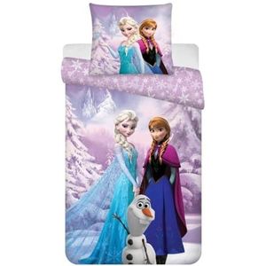 Disney - Frozen - Babybeddengoedset - Dekbedovertrek 100 x 140 cm en Kussensloop 40 x 45 cm - Voor Peuterbed