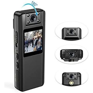 Lichaamscamera A22 1080P Infrarood Nachtzicht Digitale Mini Camera met LED Scherm Kleine Camcorder Body Cam for Thuiskantoor voor beveiliging, werkgegevens(Only Camera)